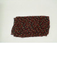 Red scarf with floral pattern 