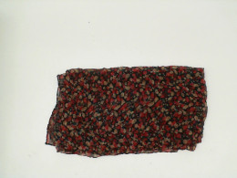 Red scarf with floral pattern 