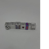 Set of 6 Pendants "Cube" 12x12x12mm with a ring for hanging on a chain, made of brass