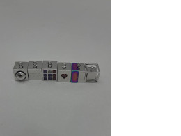 Set of 6 Pendants "Cube" 12x12x12mm with a ring for hanging on a chain, made of brass