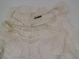 Set of 3 Women's white wide neck lace top 