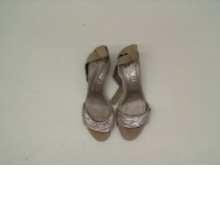 Women's cream and silver high heels 