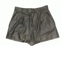 Women's black leather shorts