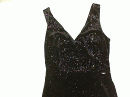 Black deep V-neck short dress with glitter Black deep V-neck short dress with glitter