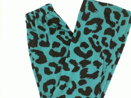 Women's purple long pants with black pattern 