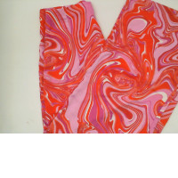 Women's long orange and white pants Women's long orange and white pants