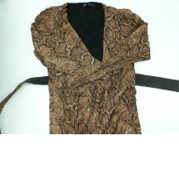 Women's brown coat with black pattern 