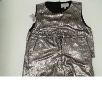Set of 2 Women's silver sleeveless top and shorts 