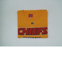 Yellow short-sleeved round neck t-shirt 