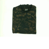 Black round neck sweater with brown pattern 