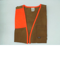 Brown vest with orange stripes 