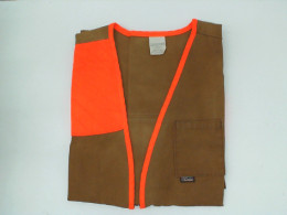 Brown vest with orange stripes Brown vest with orange stripes