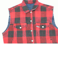 Men's red plaid vest 