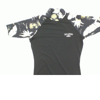 Black swimsuit with floral pattern 