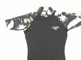 Black swimsuit with floral pattern 