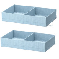 Set of 6 IKEA Storage & Organization Ikea Stuk Box With Compartments Whiteblue  13 X20x4 