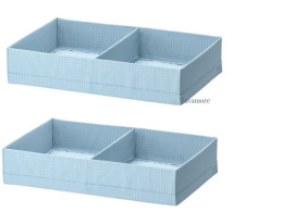 Set of 6 IKEA Storage & Organization Ikea Stuk Box With Compartments Whiteblue  13 X20x4 