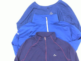 Set of 3 Blue long sleeve round neck workout shirt 