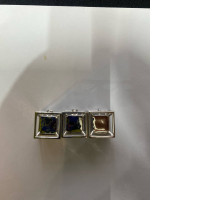 Set of 3 Square silver pendant necklace with a square notch in the center. Set of 3 Square silver pendant necklace with a square notch in the center.