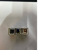 Set of 3 Square silver pendant necklace with a square notch in the center. Set of 3 Square silver pendant necklace with a square notch in the center.