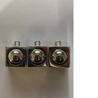 Set of 3 Square silver pendant necklace with a ball in the center. Set of 3 Square silver pendant necklace with a ball in the center.