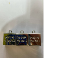 Set of 3 Square pendant necklace with letters in the center 