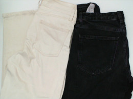 Set of  2 Women's white and black long jeans 