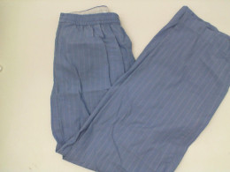 Blue pajamas with white stripes 