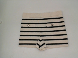 Women's white shorts with black stripes Women's white shorts with black stripes