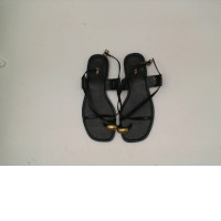 Women's black woven strap sandals 