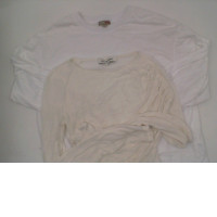 Set of 2 White long-sleeved round neck t-shirt