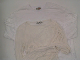 Set of 2 White long-sleeved round neck t-shirt
