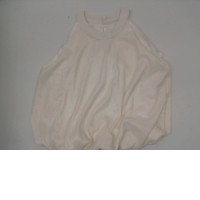 Women's cream-colored round-neck sleeveless shirt