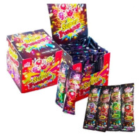 Set of 2 Poppack, pop-in-your-mouth candy, POP CANDY SUPER, 65 bags, mixed fruit flavors, including strawberry, blueberry, green apple, orange, 65 bags, great value, get it at a low price, new lot.