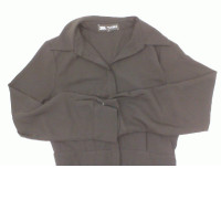 Black button-down collar long dress 