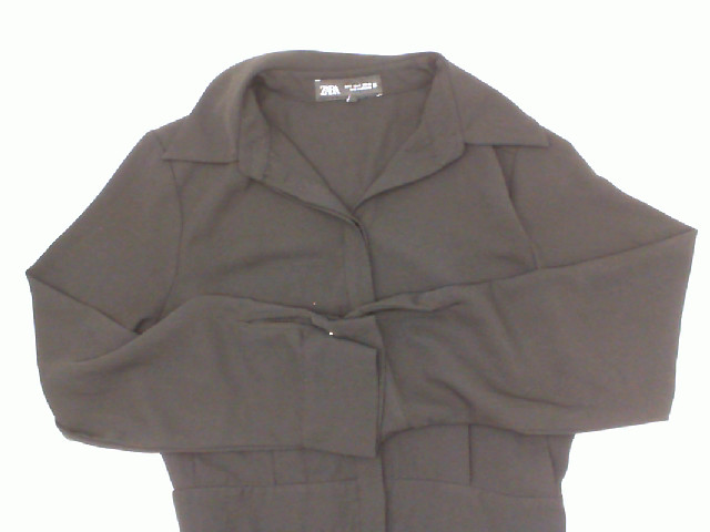 Black button-down collar long dress Black button-down collar long dress