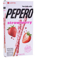 Lotte Strawberry Pepero Biscuit 32g.