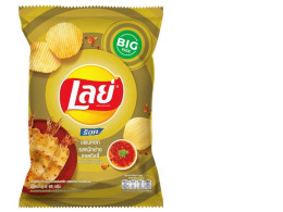 Lay's Rock, real potato chips, wavy, grilled squid, hot chili flavor Lay's Rock, real potato chips, wavy, grilled squid, hot chili flavor
