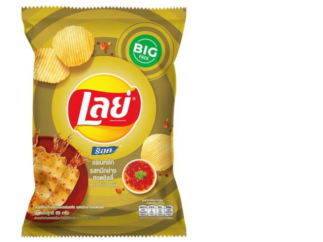 Lay's Rock, real potato chips, wavy, grilled squid, hot chili flavor Lay's Rock, real potato chips, wavy, grilled squid, hot chili flavor
