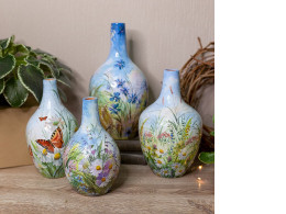 Set of 4 Ceramics Flower Vase, Summer