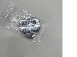 Set of 10 Heart Pin Badges with the inscription "ASK ME ABOUT WILL WOOD"