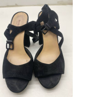 Women's black open toe high heels 
