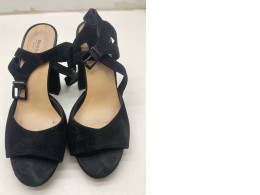 Women's black open toe high heels 