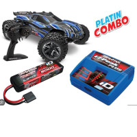 Traxxas Rustler 4x4 HD VXL Brushless blau Platin Combo – Hochleistungs-RC-Car