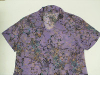 Light blue short-sleeved shirt with rainbow pattern Light blue short-sleeved shirt with rainbow pattern