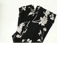 Black long slacks with white pattern Black long slacks with white pattern