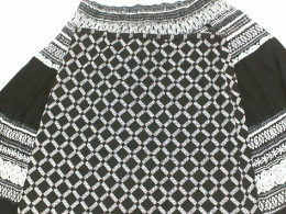 Set of 2 Women's black short skirt with white pattern 