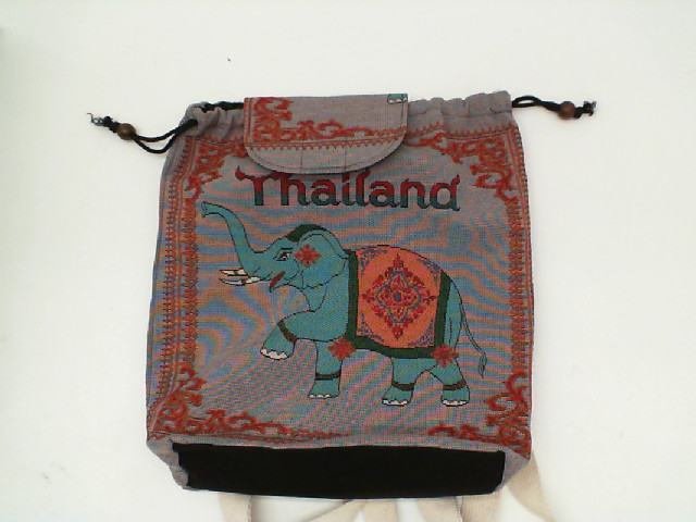 Gray backpack with elephant pattern Gray backpack with elephant pattern