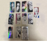Set of 11 holographic anime cards