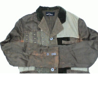 Women's brown lace long-sleeved shirt 